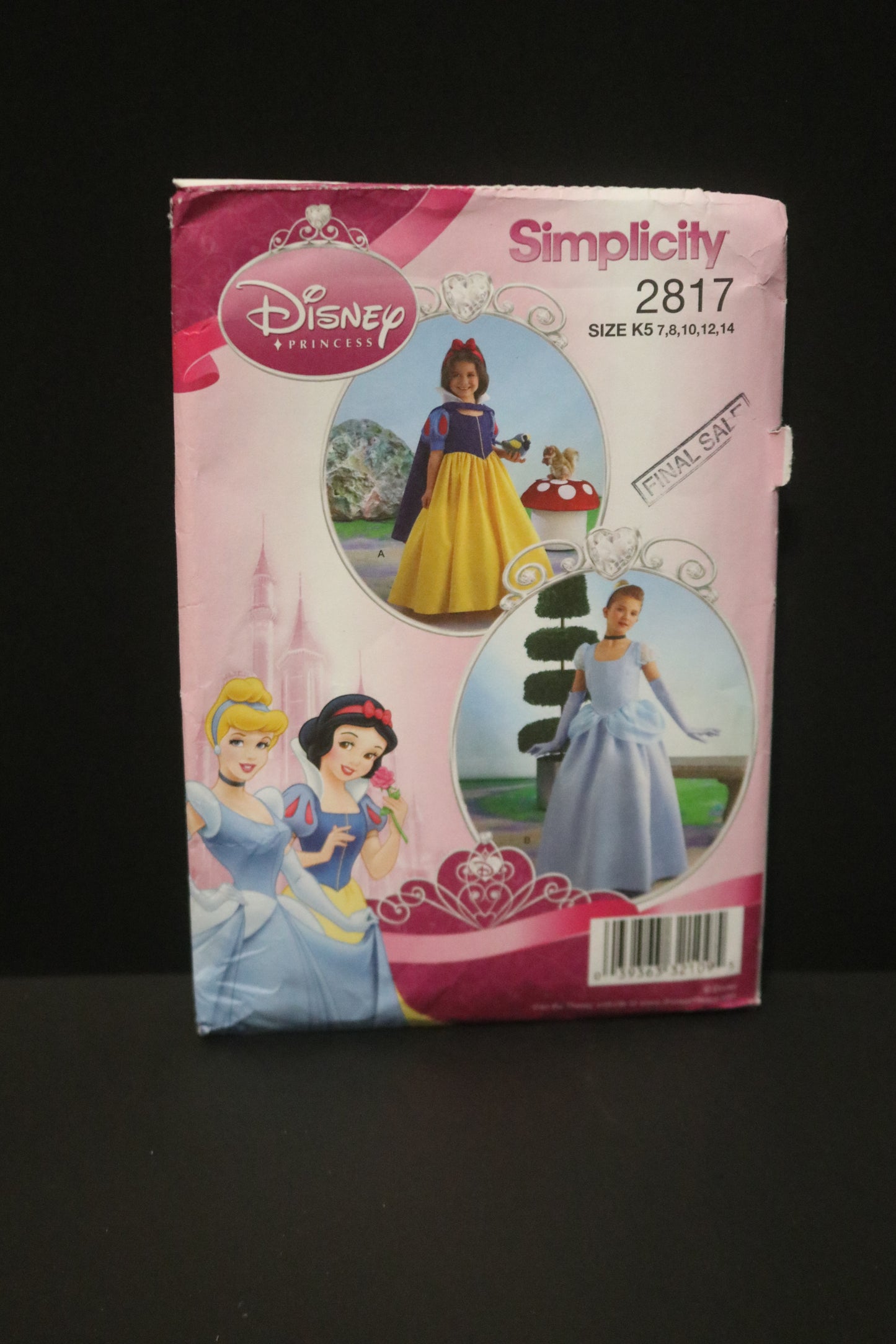 Simplicity 2817 Child and Girl Snow White and Cinderella Costume Sewing Pattern - UNCUT - Size 3 4 5 6 or Size  7 8 10 12 14