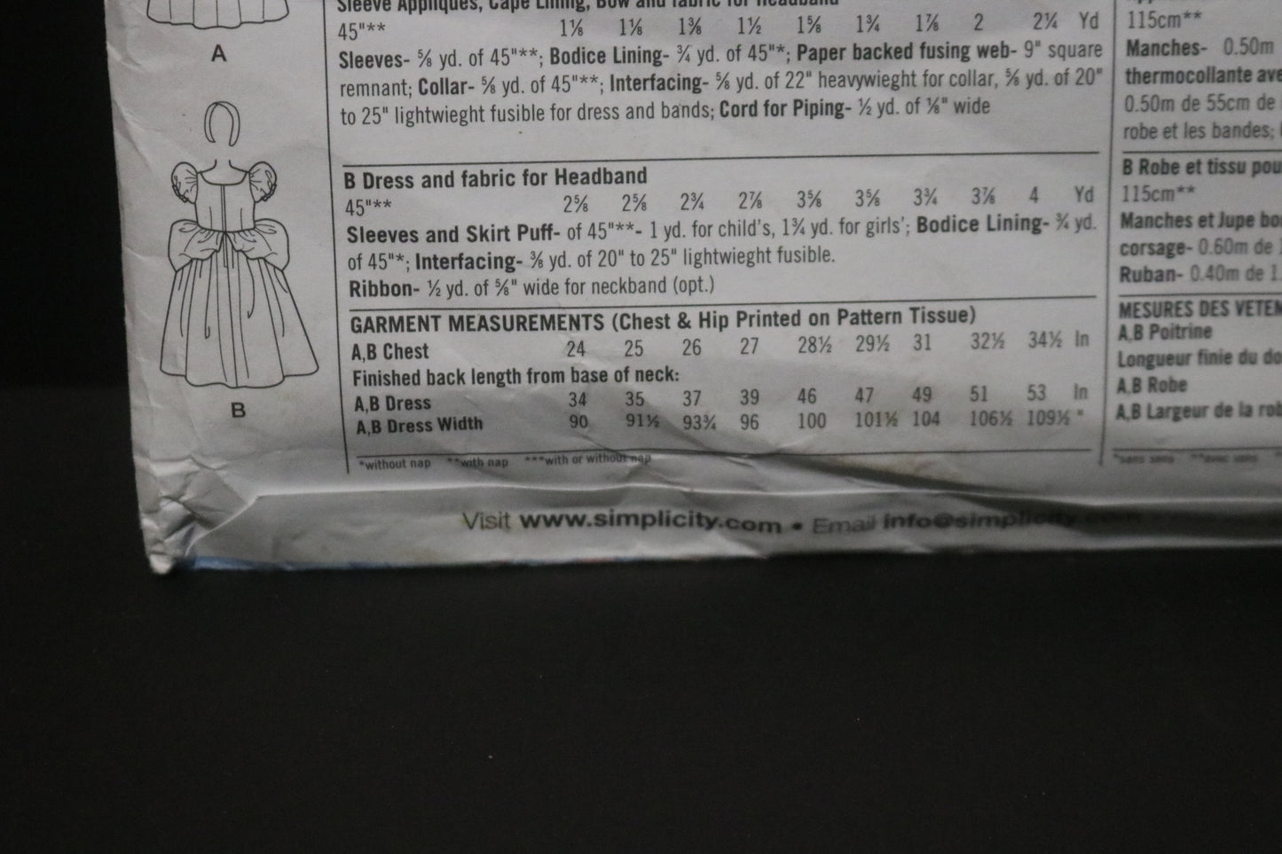 Simplicity 2817 Child and Girl Snow White and Cinderella Costume Sewing Pattern - UNCUT - Size 3 4 5 6 or Size  7 8 10 12 14