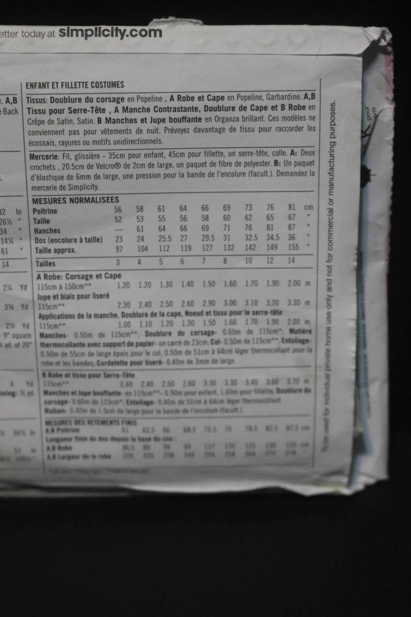 Simplicity 2817 Child and Girl Snow White and Cinderella Costume Sewing Pattern - UNCUT - Size 3 4 5 6 or Size  7 8 10 12 14