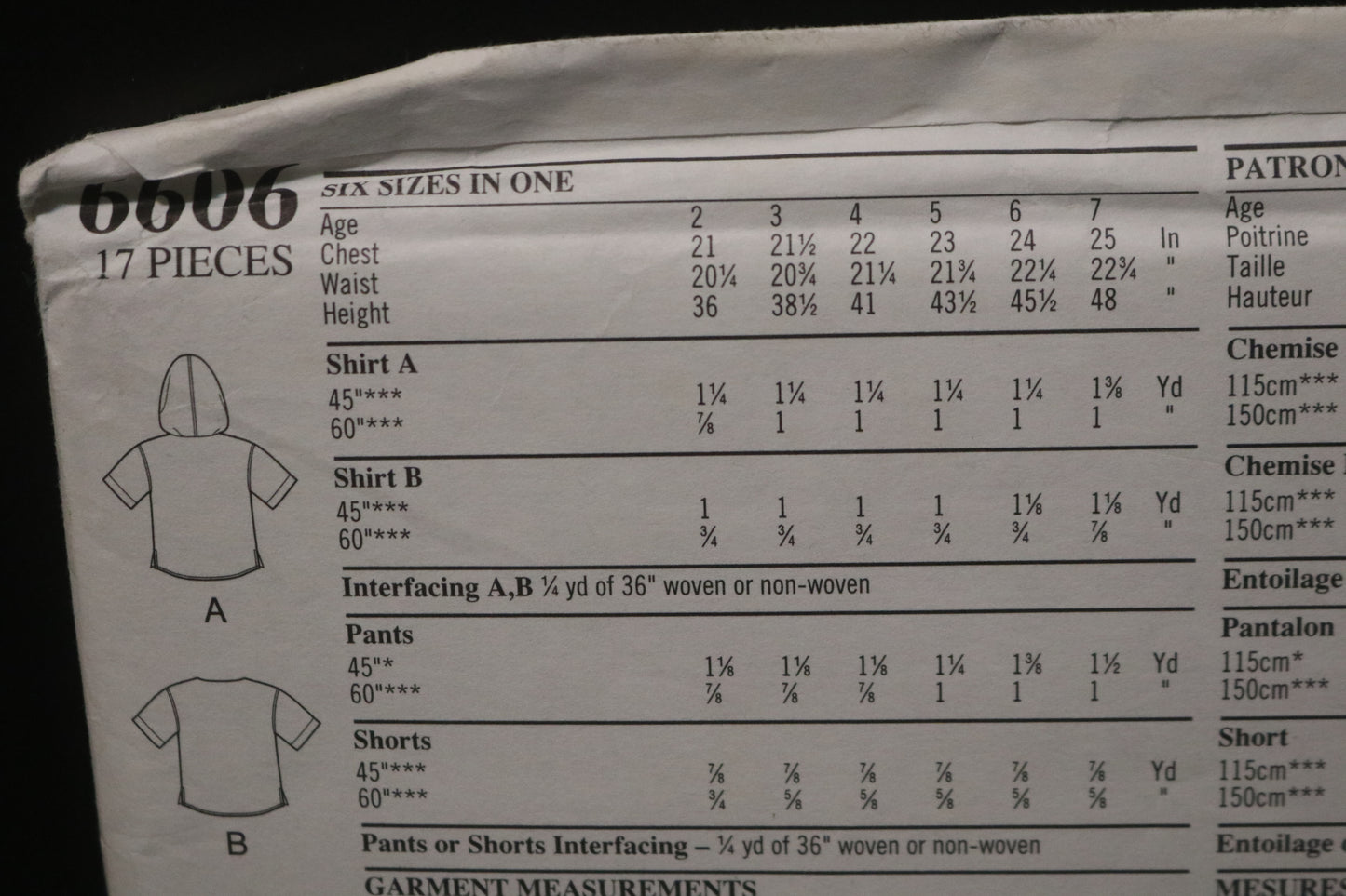 New Look 6606 Boys Top Pants and Shortd Sewing Pattern UNCUT Size 2 - 7