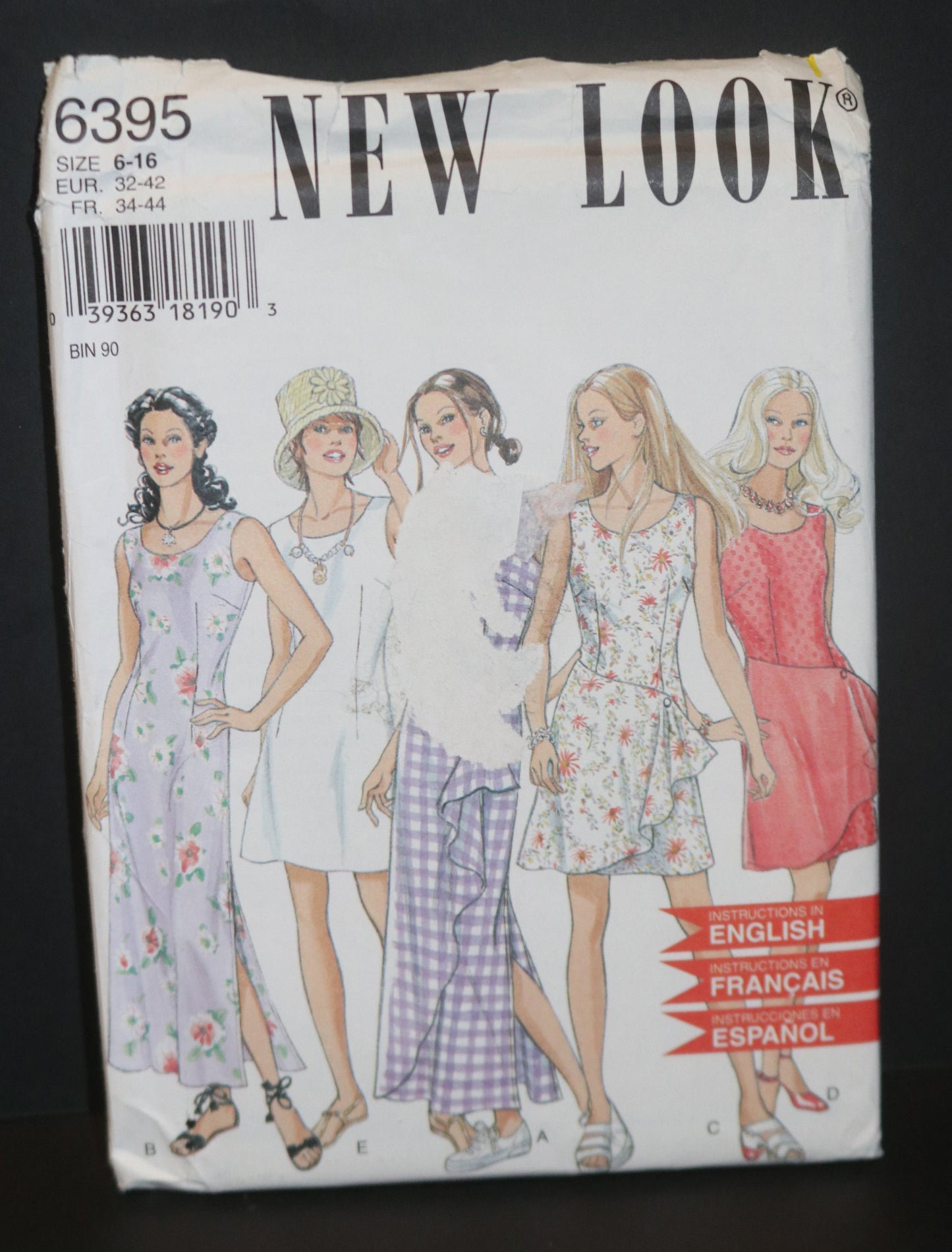 New look 6395 Misses Dress Sewing Pattern - UNCUT - Size 6 - 16