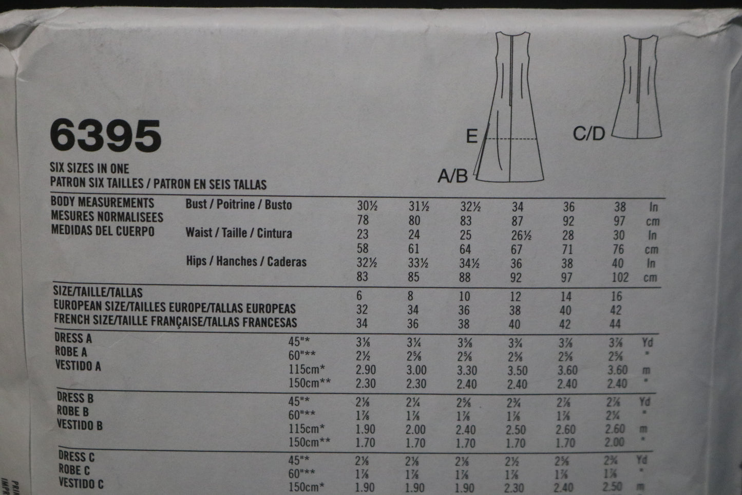 New look 6395 Misses Dress Sewing Pattern - UNCUT - Size 6 - 16