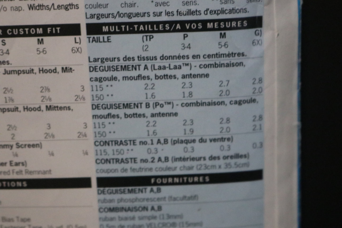 Butterick 5794 Tele Tubbies Children's LAA-LAA & PO Costumes Sewing Pattern - UNCUT - Size XS S M L