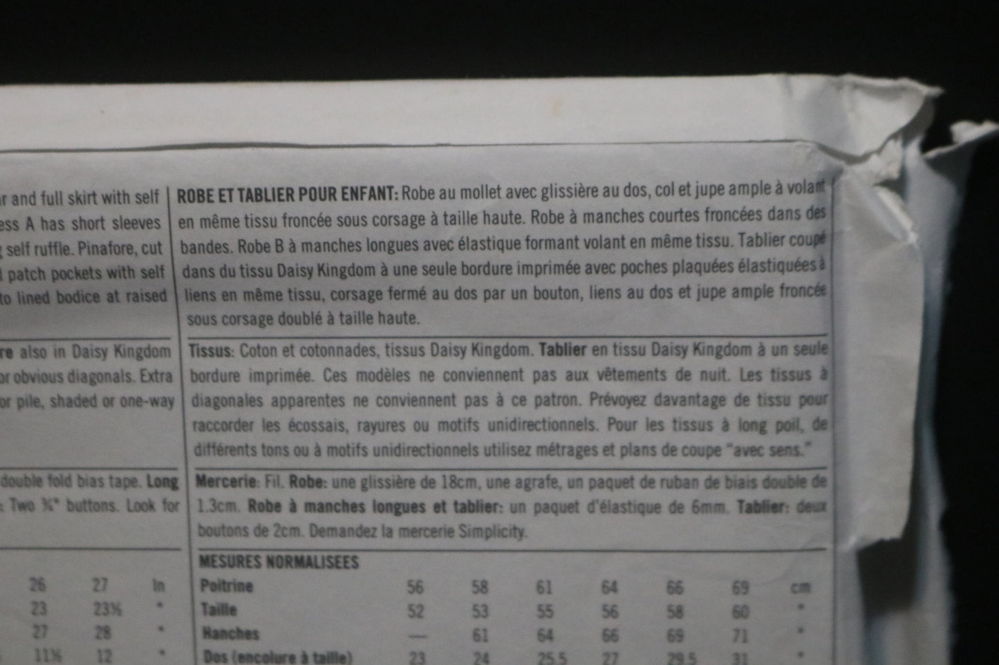 Simplicity 9458 Daisy Kingdom Girls Dress and Pinafore Sewing Pattern UNCUT Size 5 6 7 8