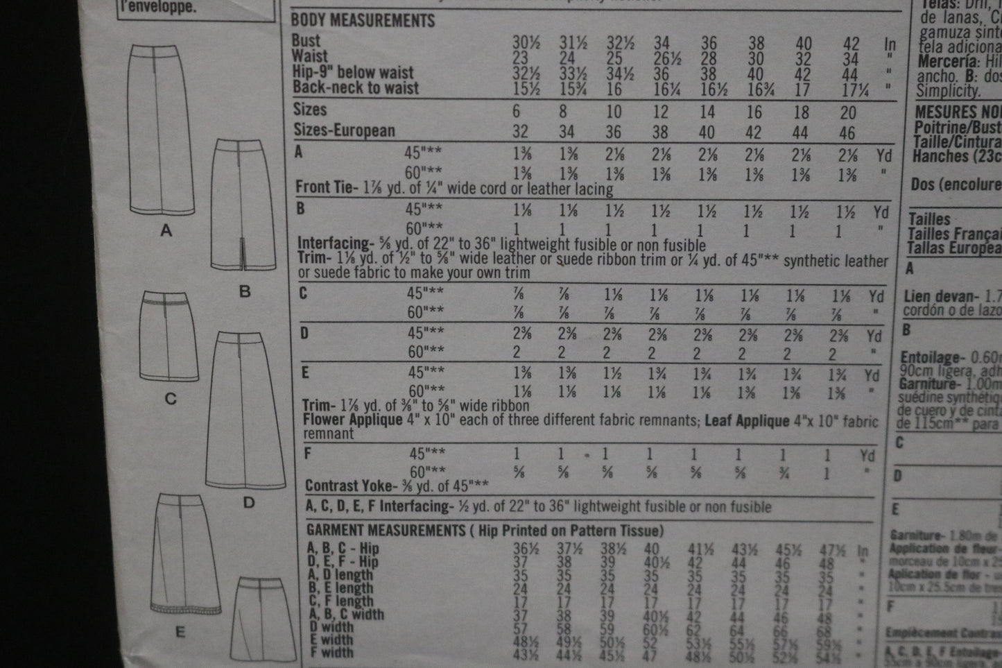 Simplicity 9825 Misses Slim and A line Skirts Each in Three Lengths Sewing Pattern - UNCUT -  Size 6 8 10 12