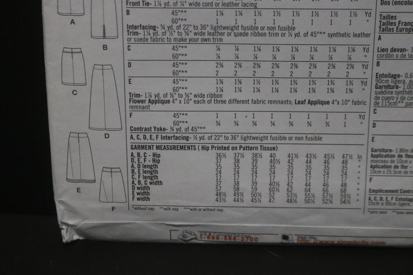 Simplicity 9825 Misses Slim and A line Skirts Each in Three Lengths Sewing Pattern - UNCUT -  Size 6 8 10 12