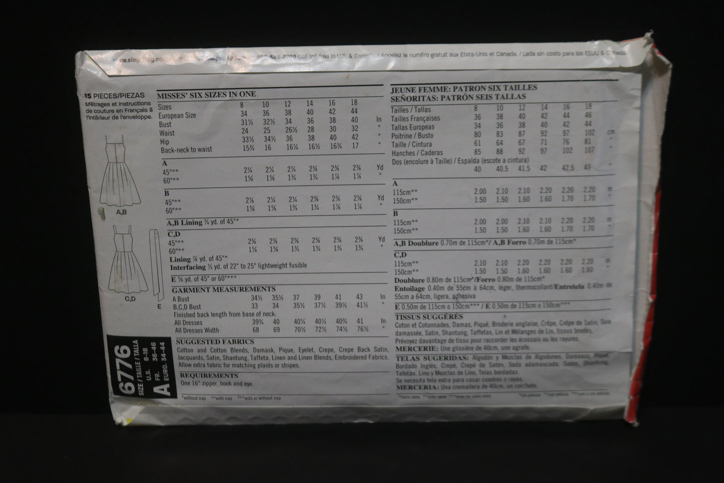 New Look 6776 Misses Dress Sewing Pattern - UNCUT - Size 8 - 18