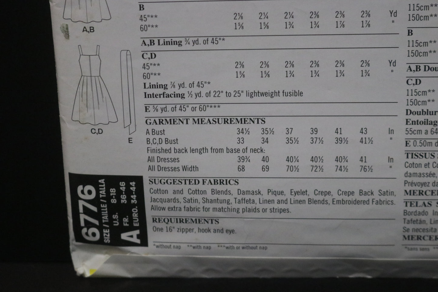 New Look 6776 Misses Dress Sewing Pattern - UNCUT - Size 8 - 18