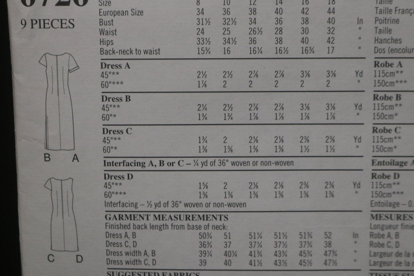 New Look 6726 Misses Dress Sewing Pattern - UNCUT - Size 8 - 18