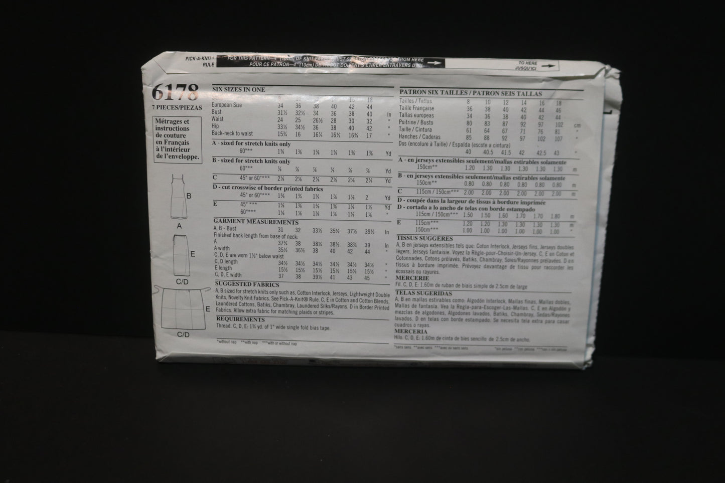 New Look 6178 Misses Wrap Skirt, Knit Tank Top and Dress Sewing Pattern - UNCUT - Size 8 - 18