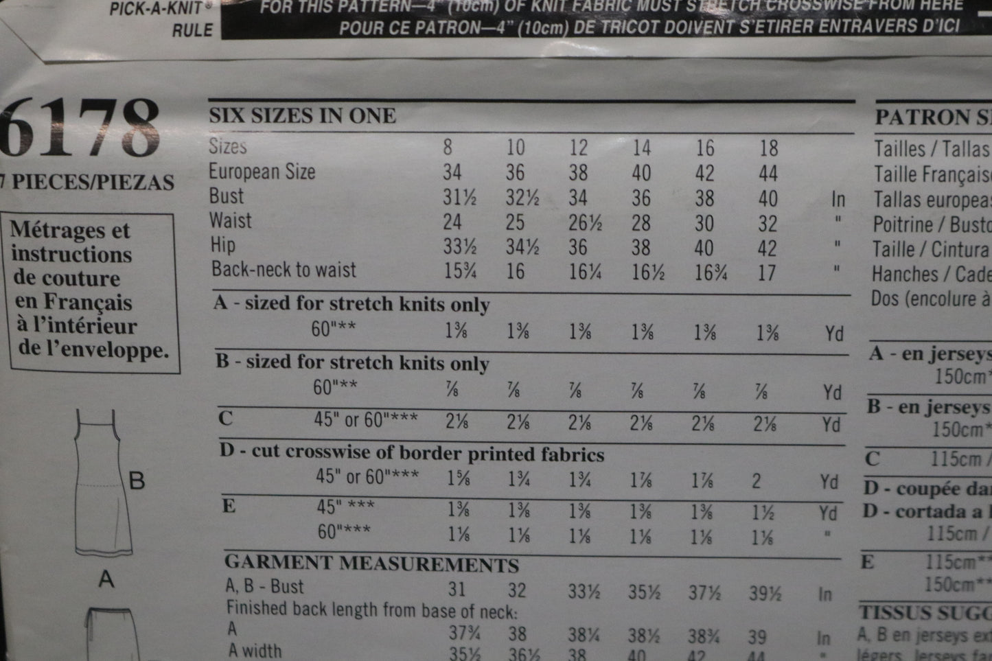 New Look 6178 Misses Wrap Skirt, Knit Tank Top and Dress Sewing Pattern - UNCUT - Size 8 - 18