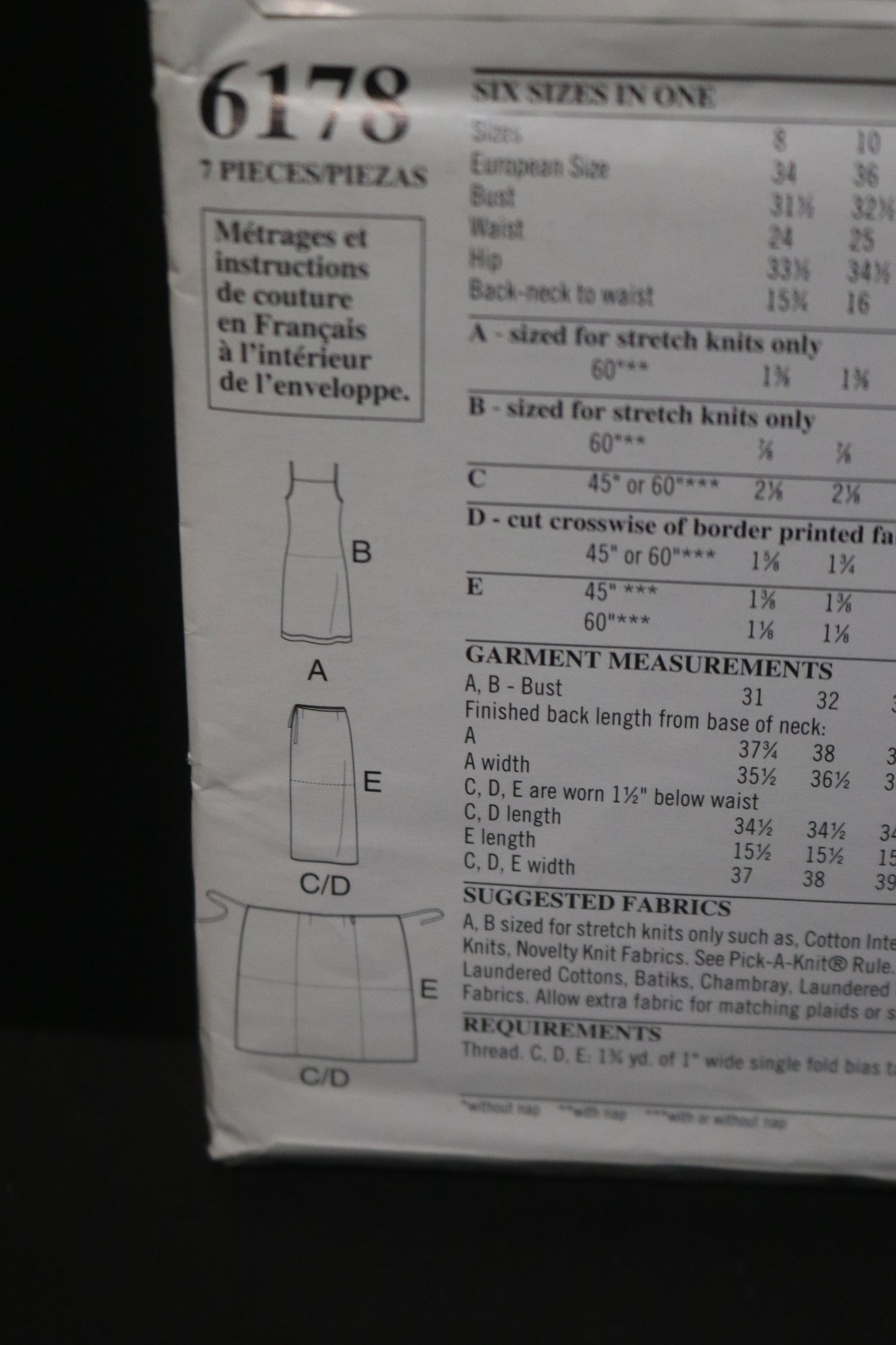 New Look 6178 Misses Wrap Skirt, Knit Tank Top and Dress Sewing Pattern - UNCUT - Size 8 - 18