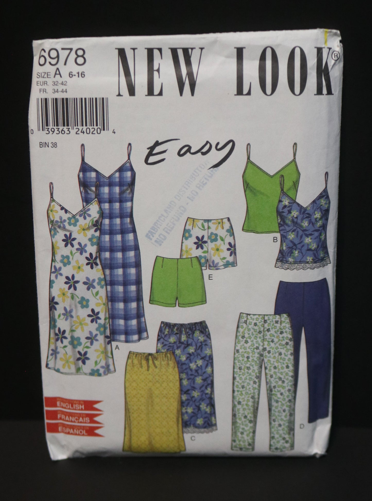 New Look 6978 Misses Dress Top Pants and Skirt Sewing Pattern  - UNCUT - Size 6  - 16
