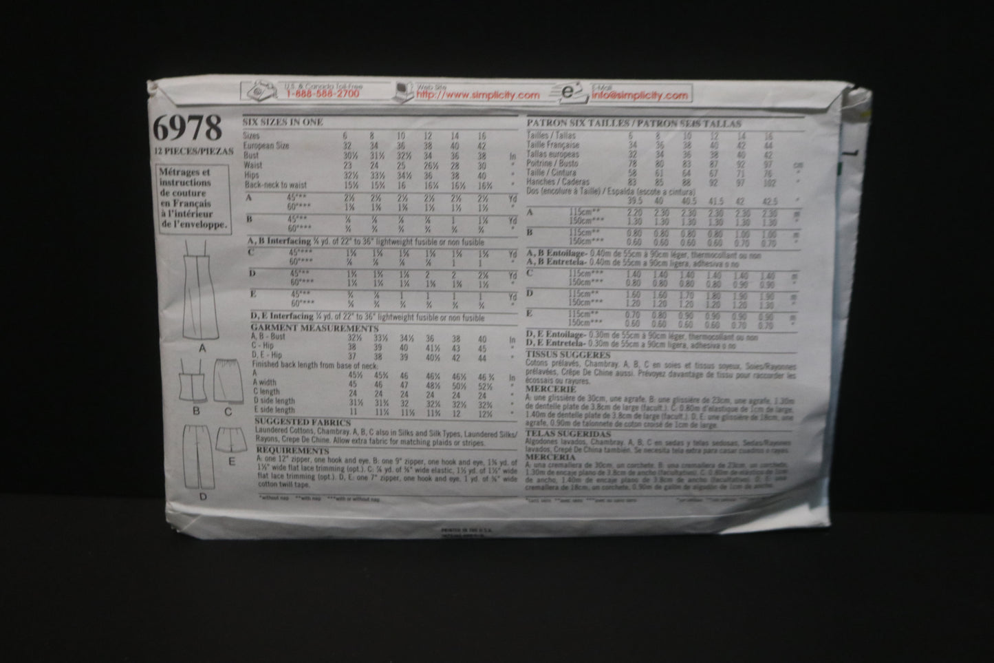 New Look 6978 Misses Dress Top Pants and Skirt Sewing Pattern  - UNCUT - Size 6  - 16