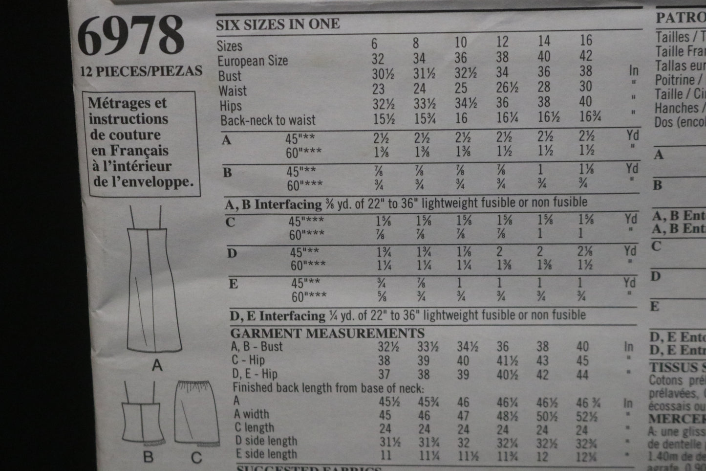 New Look 6978 Misses Dress Top Pants and Skirt Sewing Pattern  - UNCUT - Size 6  - 16