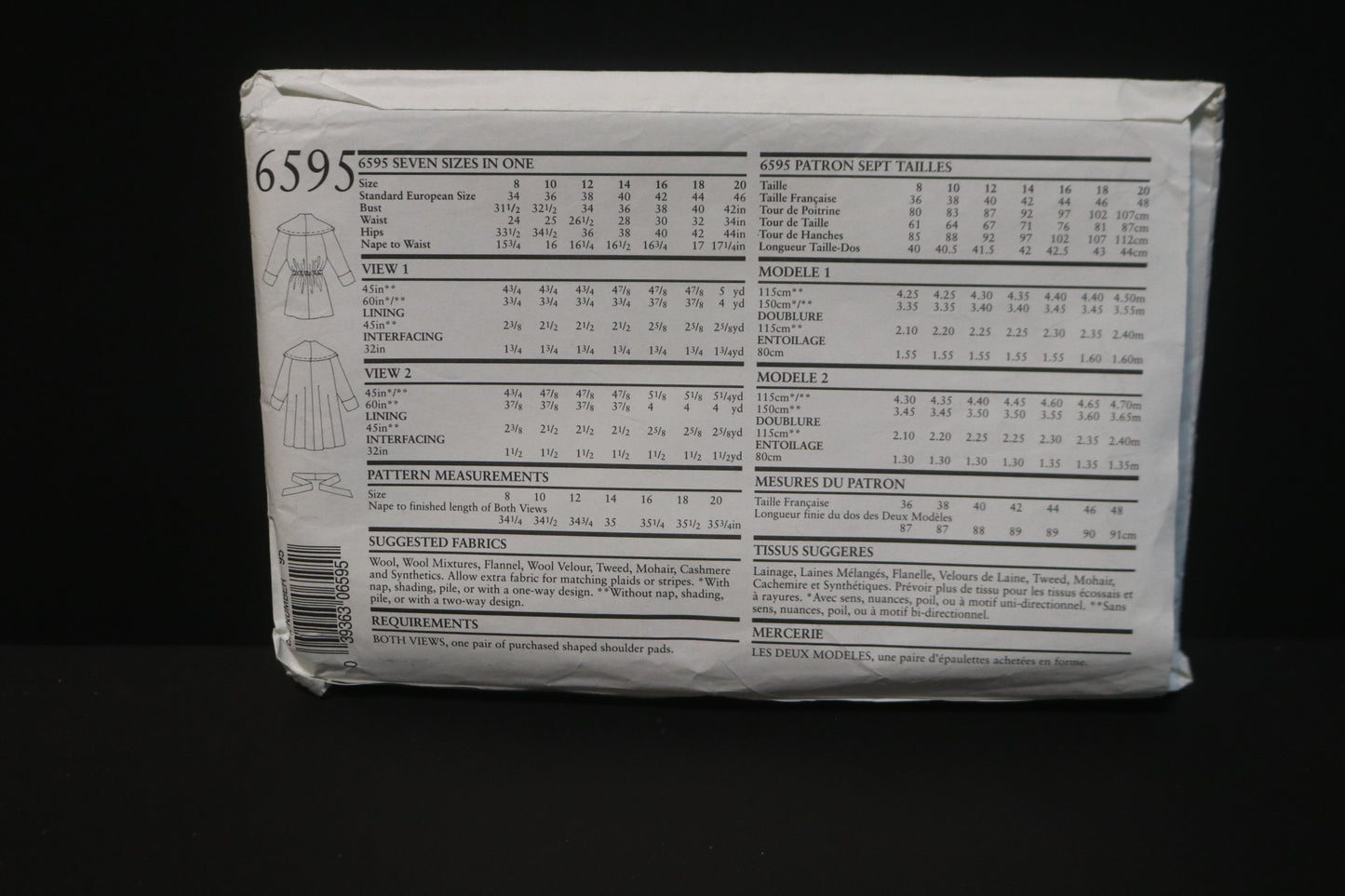 New Look 6595 Misses Jacket Sewing Pattern UNCUT Size 8 - 20