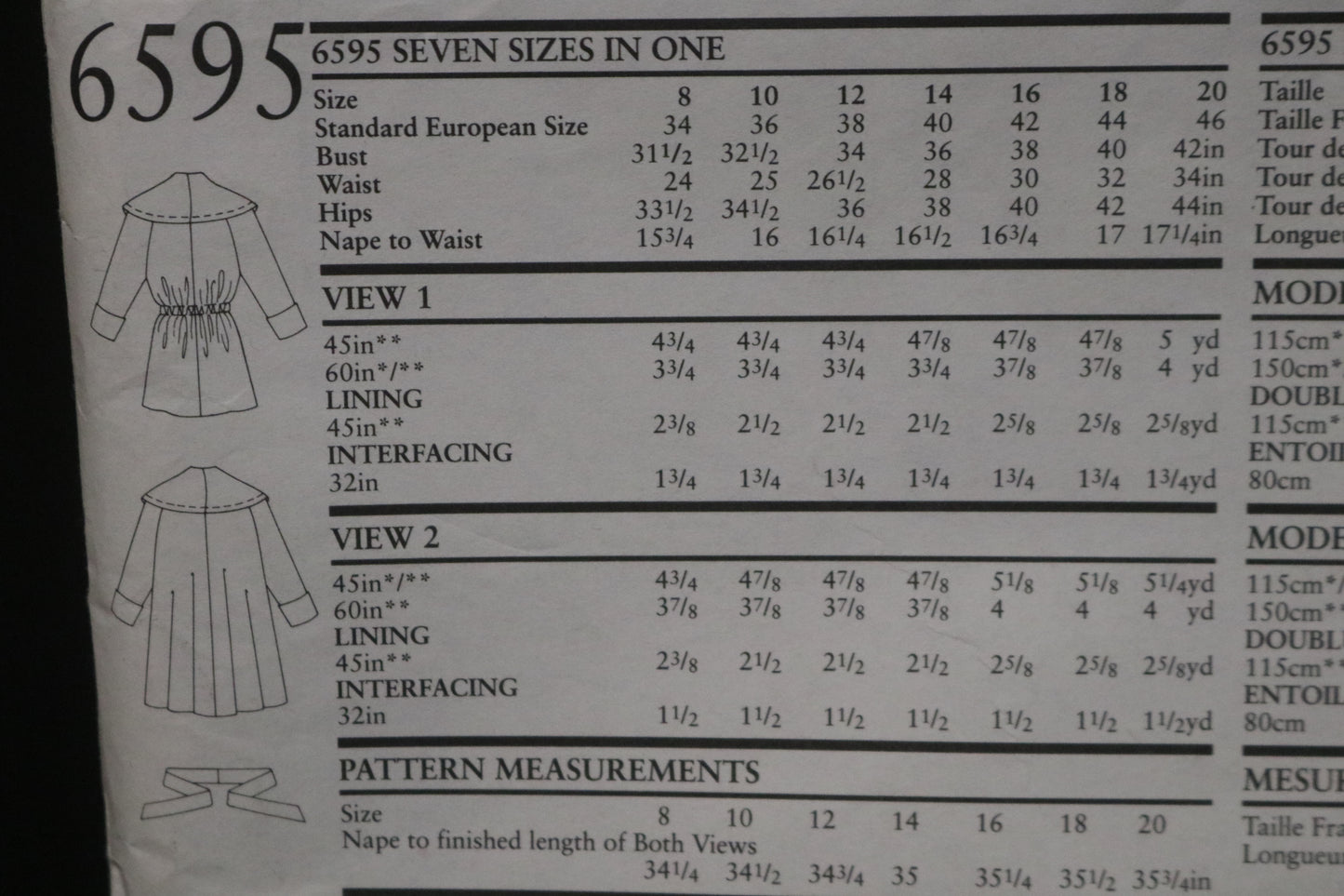 New Look 6595 Misses Jacket Sewing Pattern UNCUT Size 8 - 20