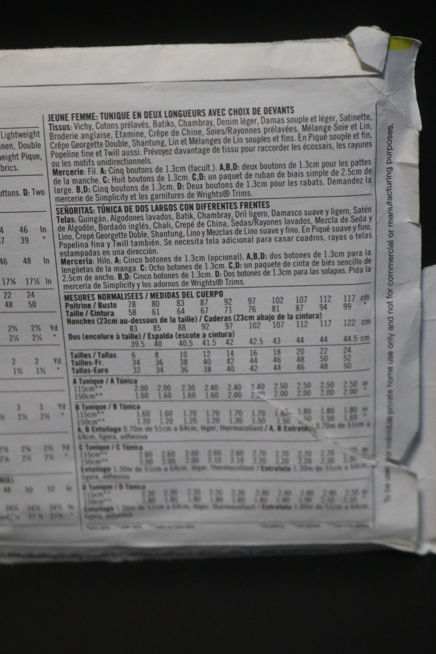 Simplicity 2365 Misses Tunic in Two Lengths with front variations Sewing Pattern - UNCUT - Size 6 8 10 12 14