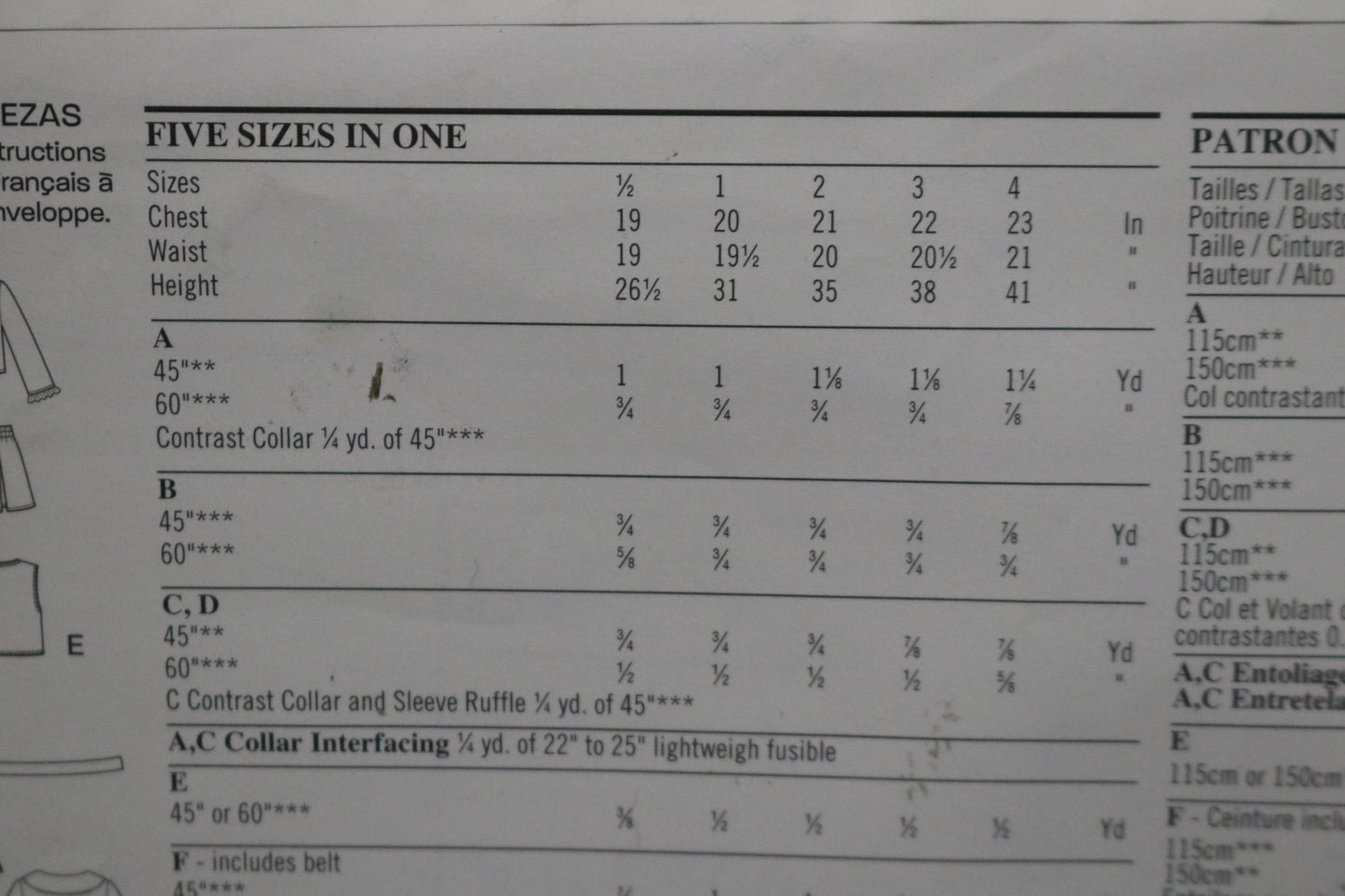 New Look 6228 Girls Toddlers Coat, Jacket, Blouse, Jumper, Vest and Pleated Skirt with Belt Sewing Pattern UNCUT Size 1/2 1 2 3 4
