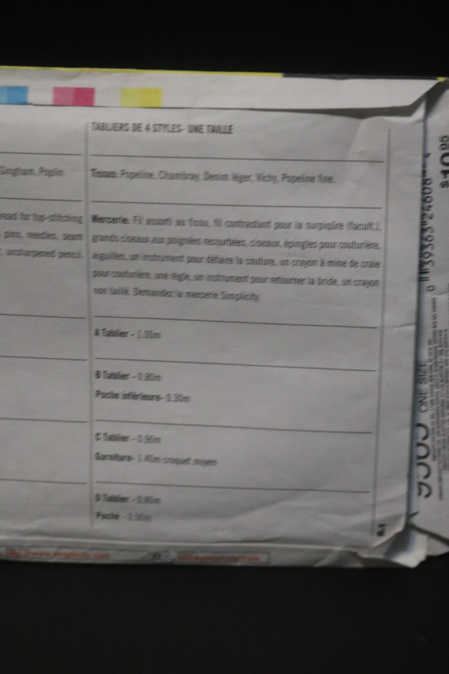 Simplicity 9565 Aprons in 4 Styles Sewing Pattern - UNCUT One Size