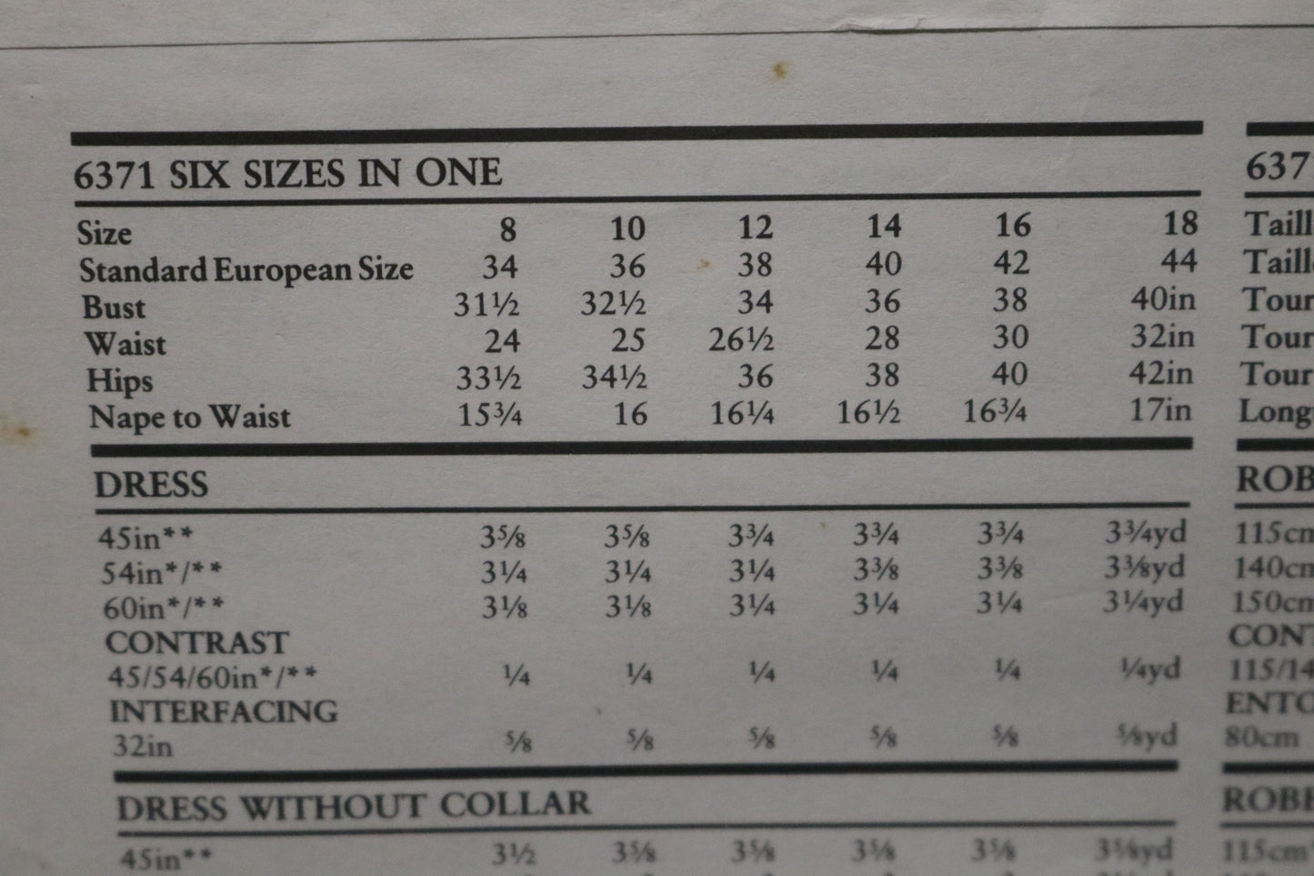 New Look 6371 Misses Dress Sewing Pattern - UNCUT - Size 8 - 18