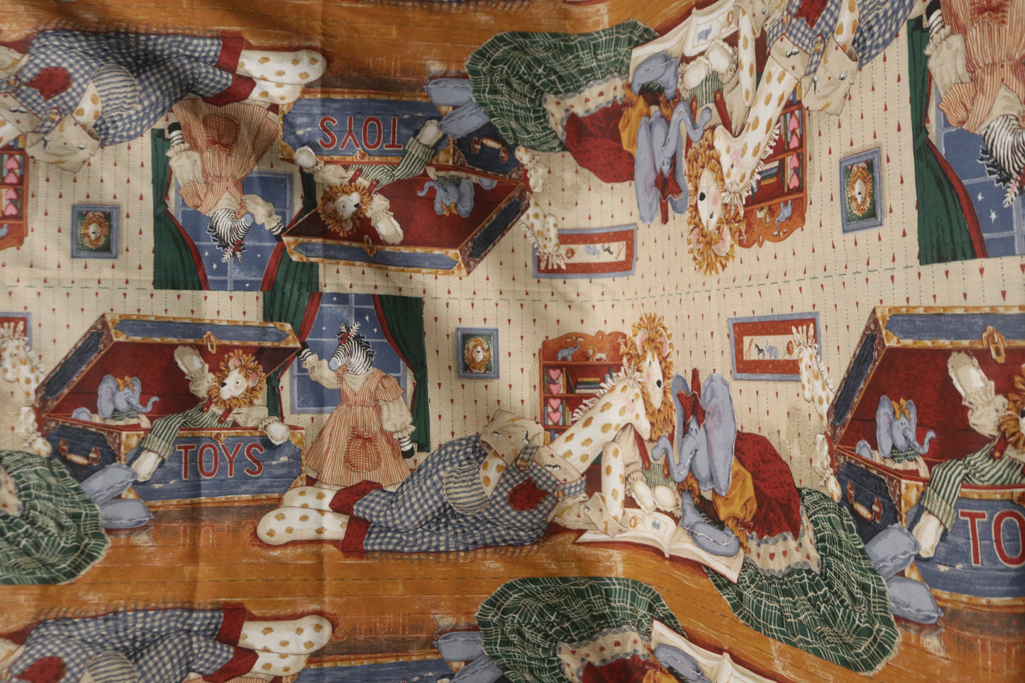 Daisy Kingdom " Toy Chest Bumpers" #3687 Quilting Fabric being sold by the Yard, multiple Yards Available.