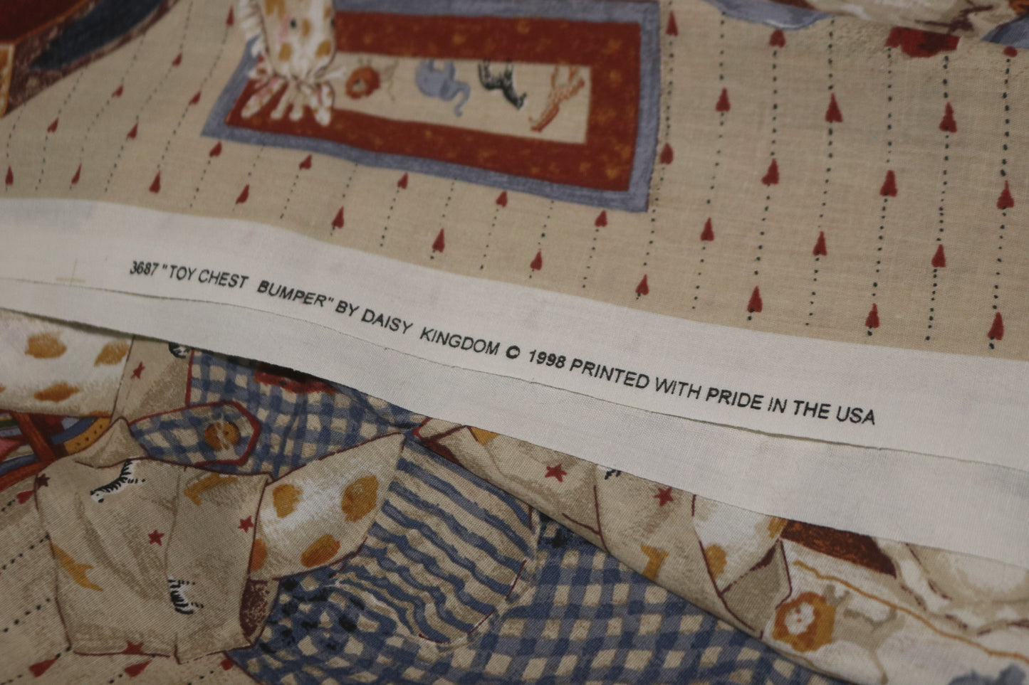 Daisy Kingdom " Toy Chest Bumpers" #3687 Quilting Fabric being sold by the Yard, multiple Yards Available.