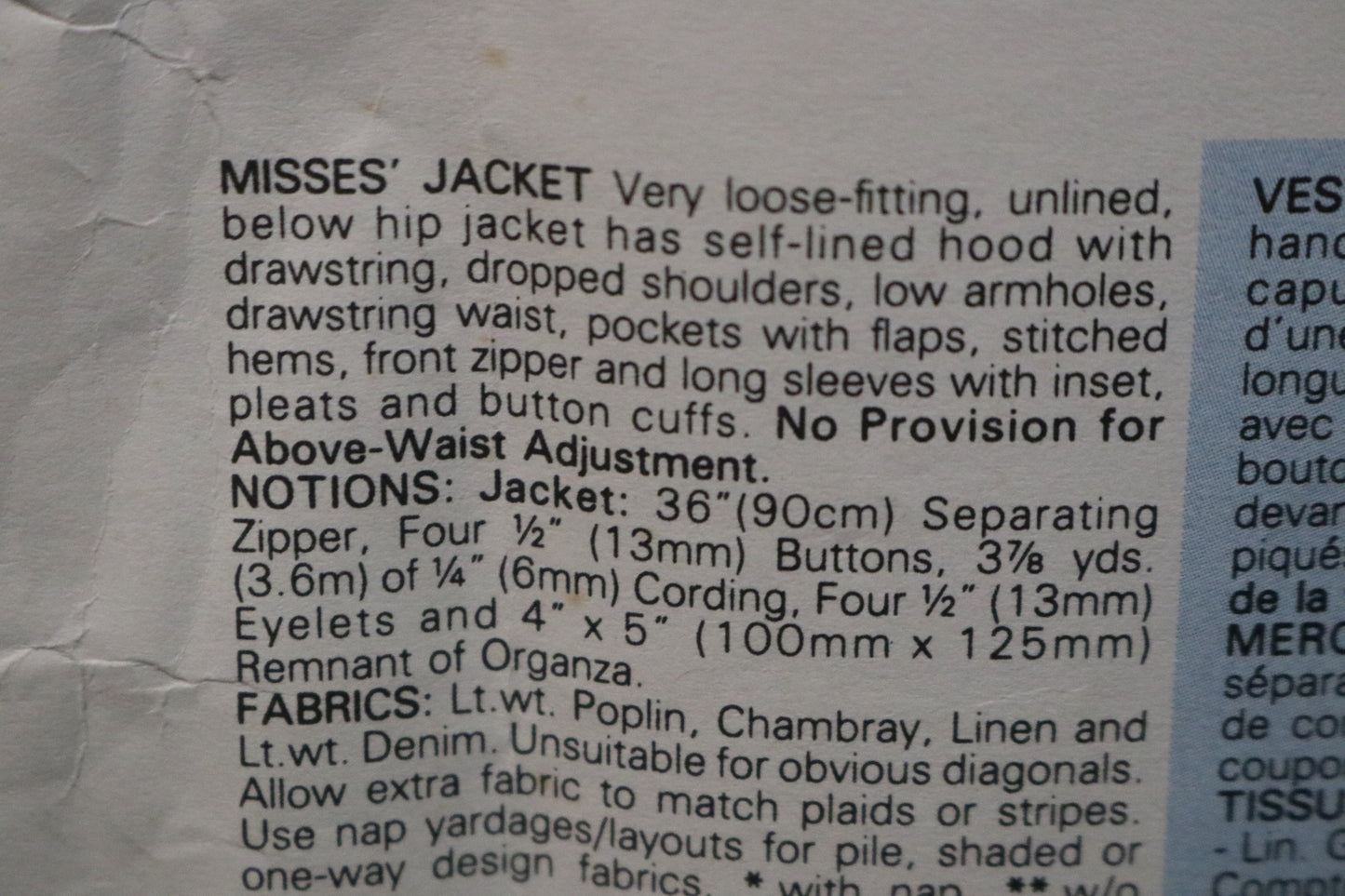 Vogue 2461 Calvin Klein American Designer Misses Jacket Sewing Pattern - UNCUT - Size 8 10 12