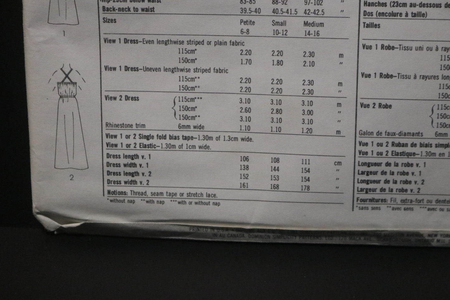 Simplicity 5127 Misses Jiffy Pullover Halter Dress in Two Lengths Sewing Pattern UNCUT  Size Small 10 - 12