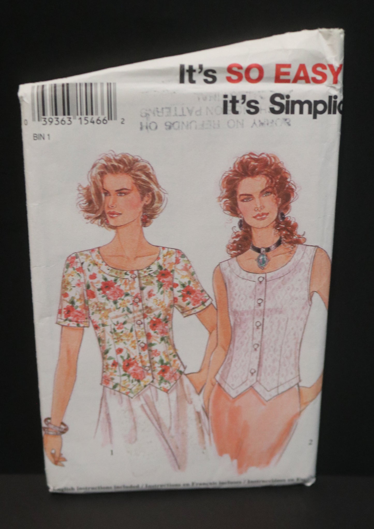 Simplicity 9012 Misses Tops Sewing Pattern - UNCUT - Size 8 - 18