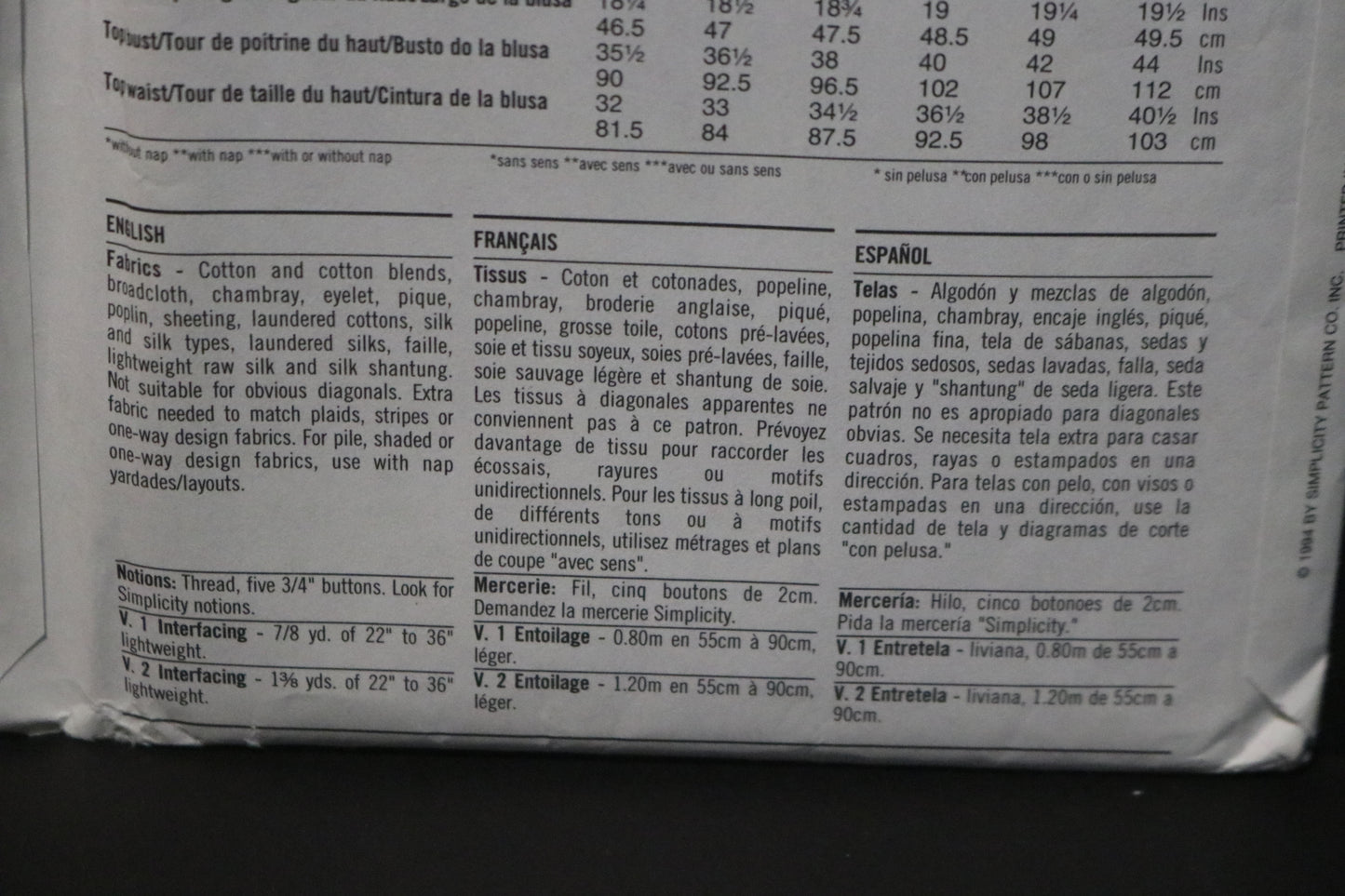 Simplicity 9012 Misses Tops Sewing Pattern - UNCUT - Size 8 - 18
