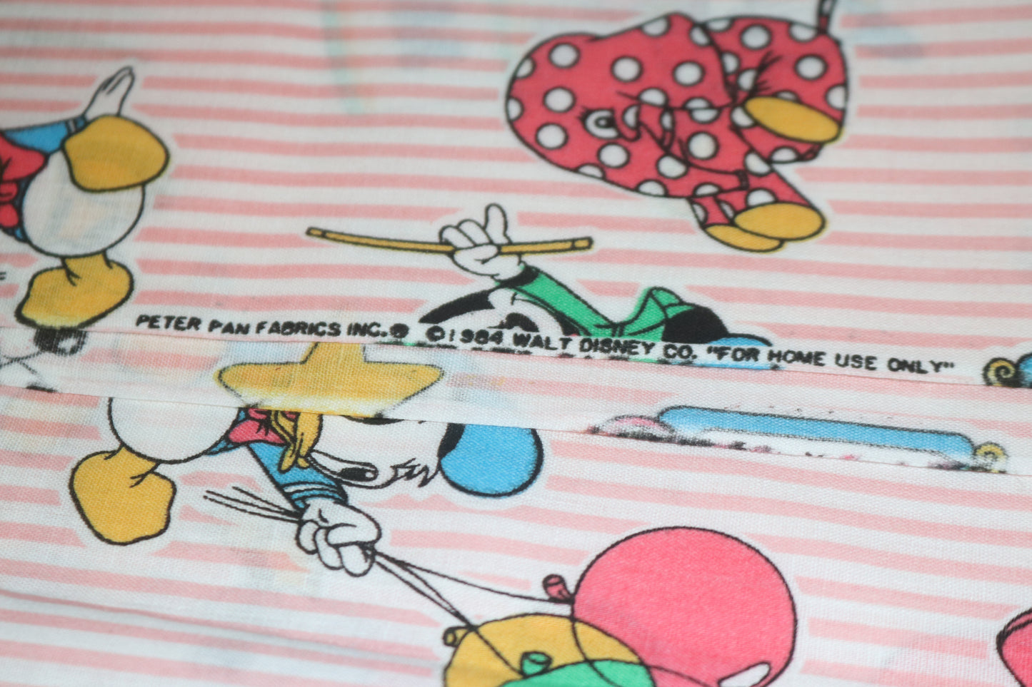 2+ Yards 80s Disney Babies Fabric w Mickey Minnie Mouse Peter Pan Fabric inc