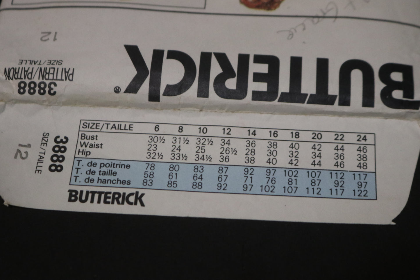 Butterick 3888 Misses Dress Sewing Pattern - UNCUT - Size 12