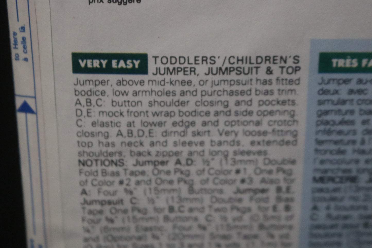 Butterick 5002 Toddlers Girls Jumper, Jumpsuit and Top Sewing Pattern - UNCUT - Size 1 2 3