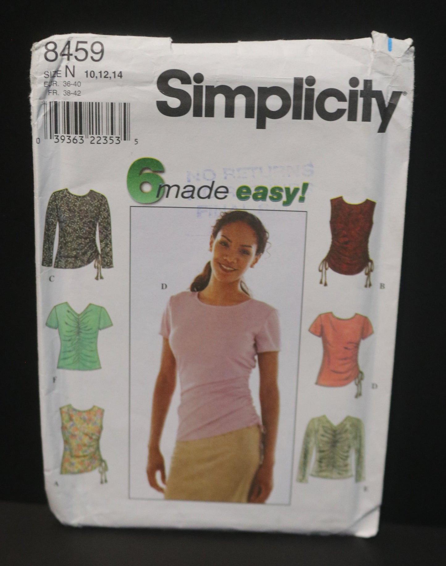Simplicity 8459 Misses Knit Top Sewing Pattern - UNCUT - Size 10 12 14