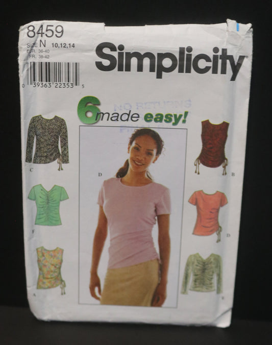 Simplicity 8459 Misses Knit Top Sewing Pattern - UNCUT - Size 10 12 14
