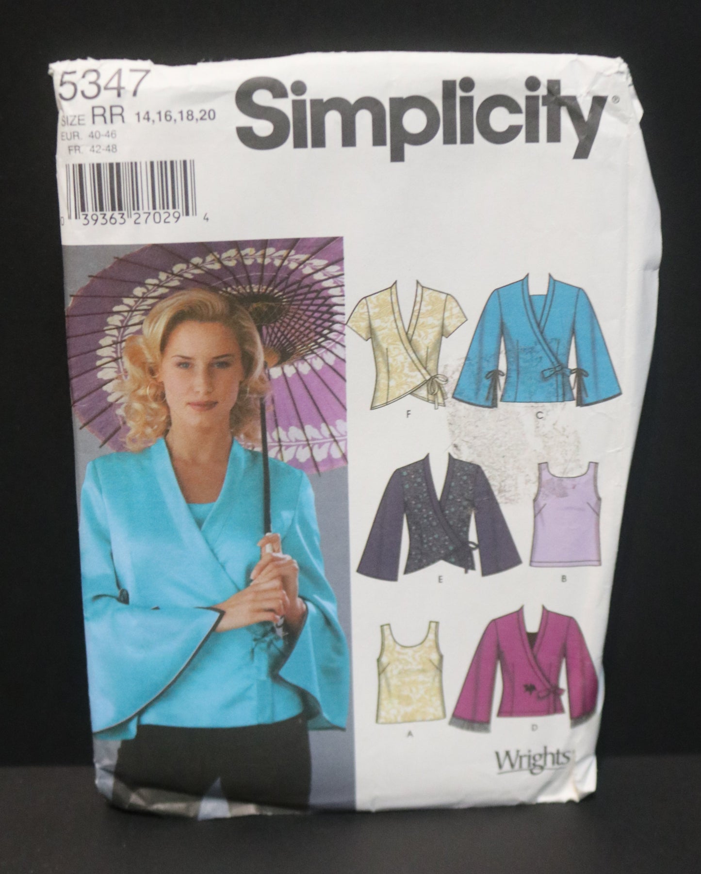 Simplicity 5347 Misses Tank Tops and Wrap Tops Sewing Pattern - UNCUT - Size 14 16 18 20