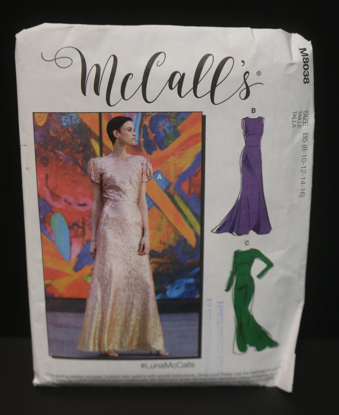 McCalls 8038 Misses Special Occasion Dresses Sewing Pattern - UNCUT - Size  8 10 12 14 16
