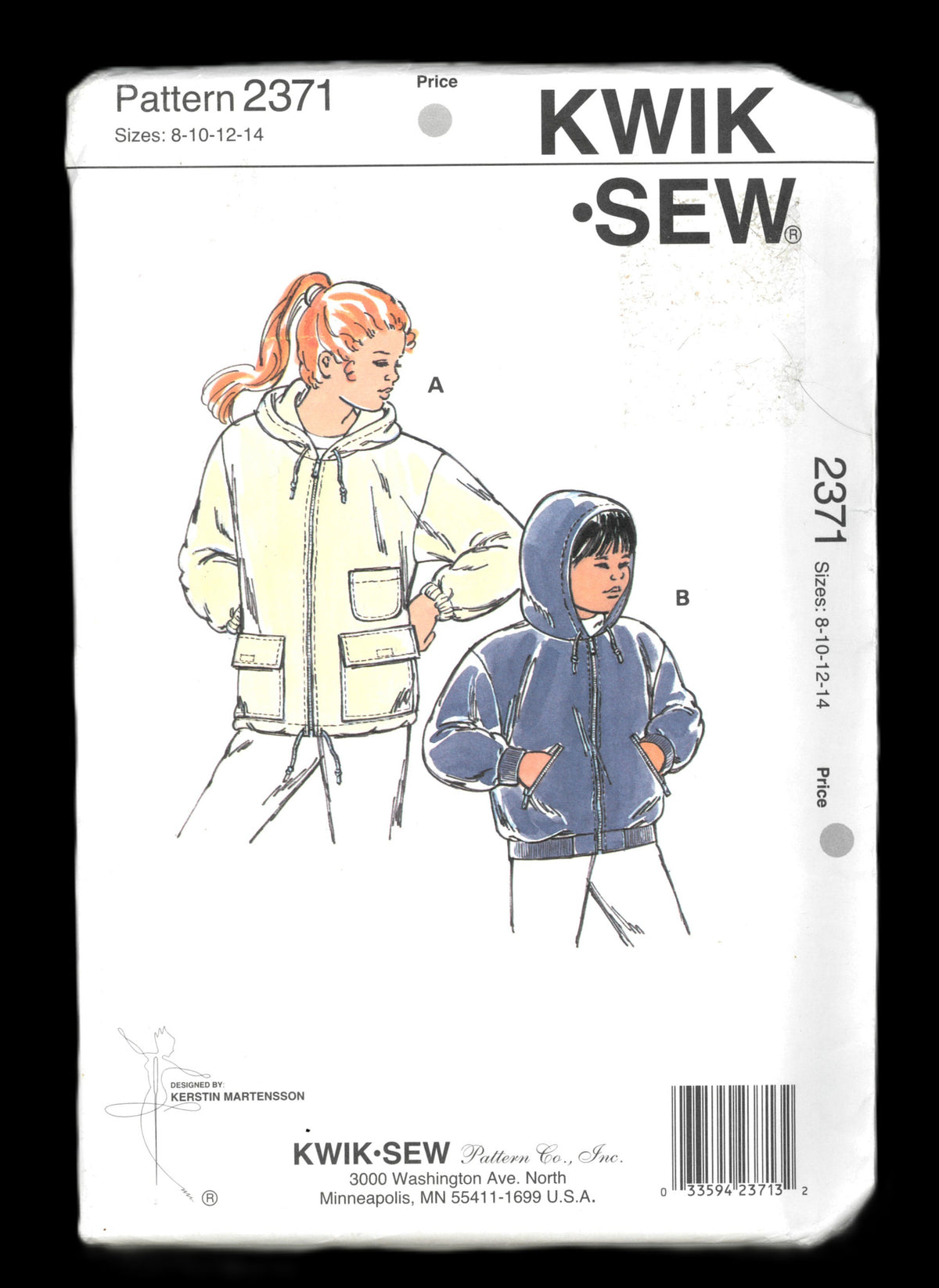 Kwik Sew 2371 Boys and Girls Cardigans (Zip Front Jacket)  Sewing Pattern UNCUT Size 8 10 12 14