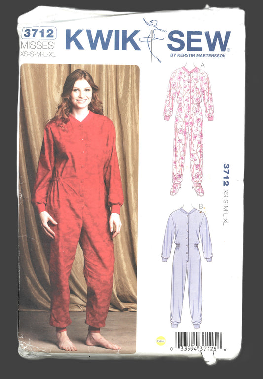Kwik Sew 3712 Misses Pajamas Sewing Pattern - UNCUT - Size XS S M L XL