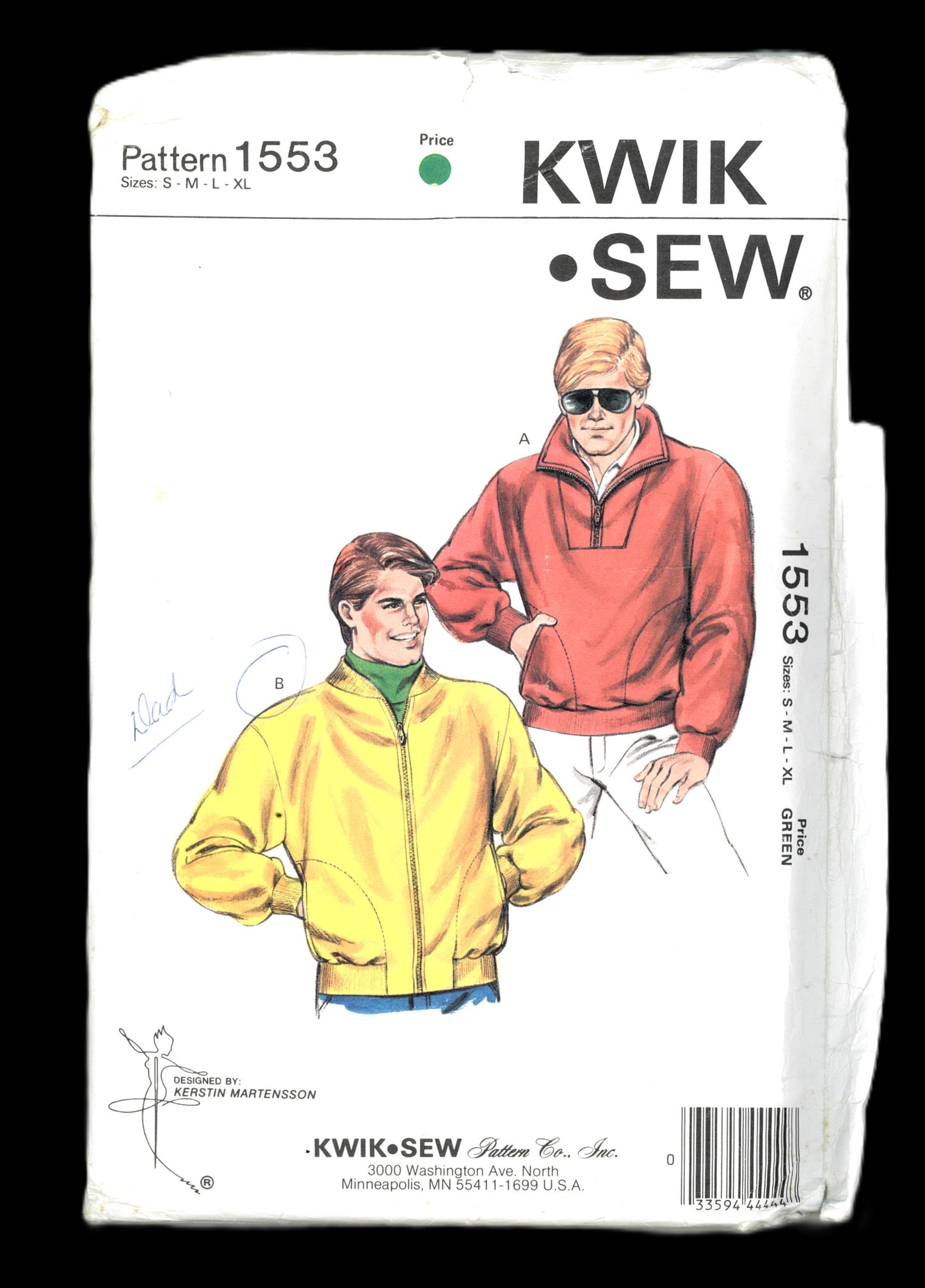 Kwik Sew 1553 Mens Jacket sewing Pattern