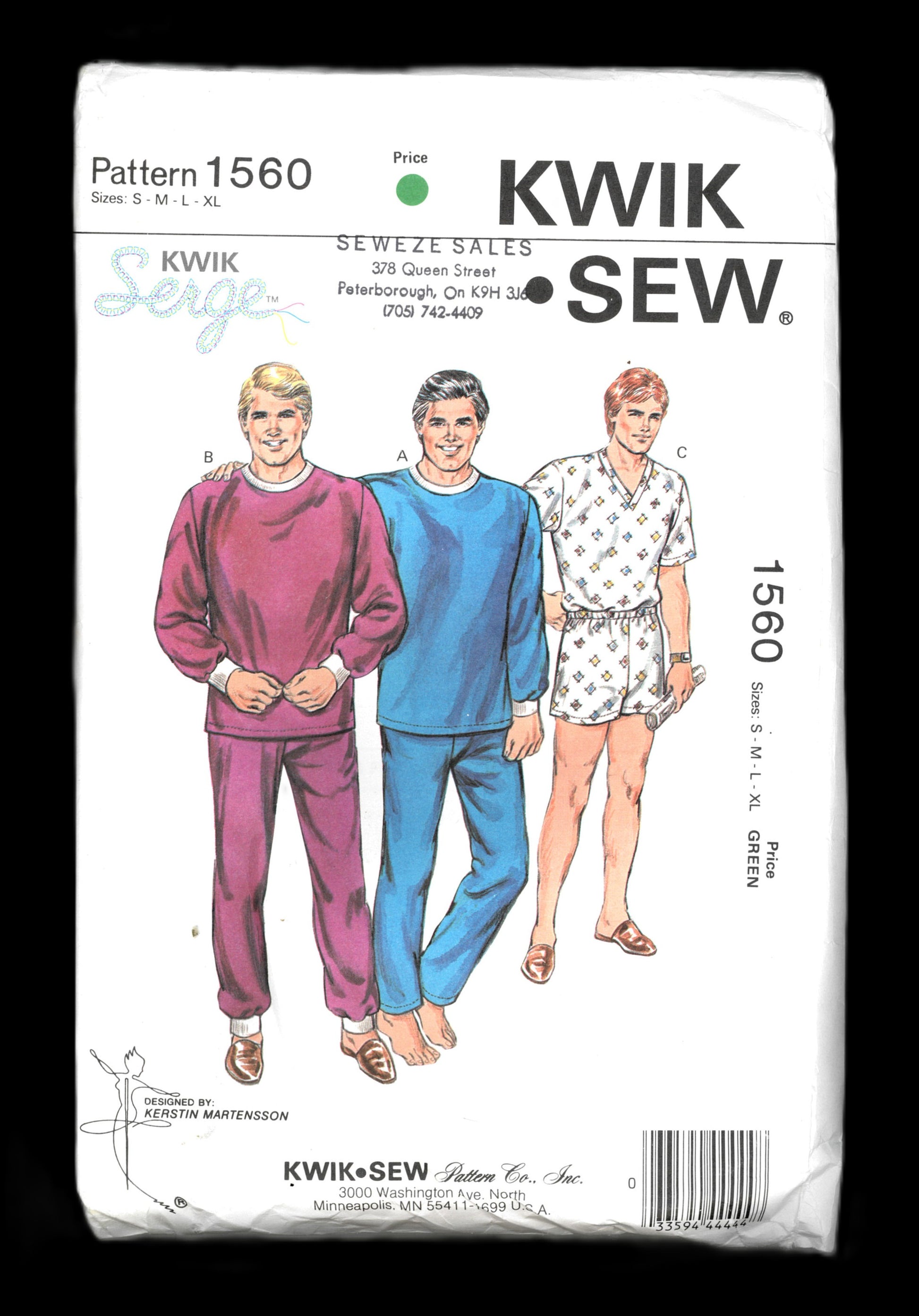 Kwik Sew 1560 Mens Pajamas Sewing Pattern - UNCUT Size S M L XL Mens Summer Pajamas, Pajama Top and Pants for Men Sewing Pattern 