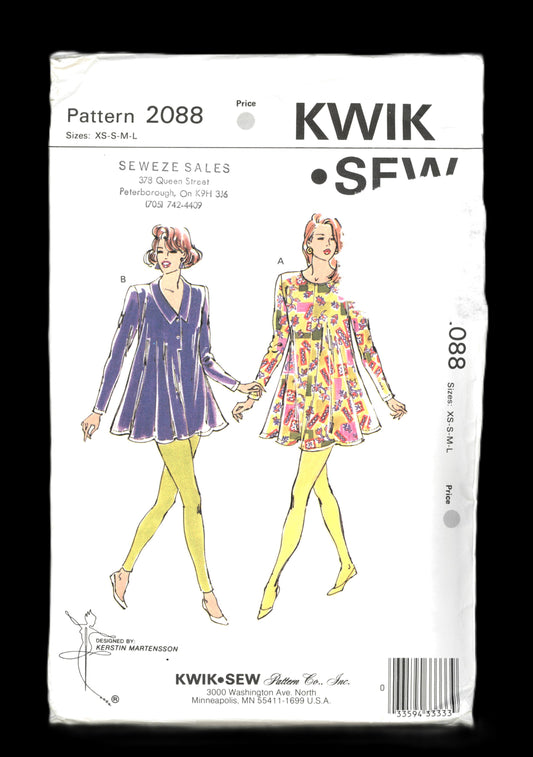 Kwik Sew 2088 Misses Tunic & Dress Sewing Pattern - UNCUT - Size Xs S M L