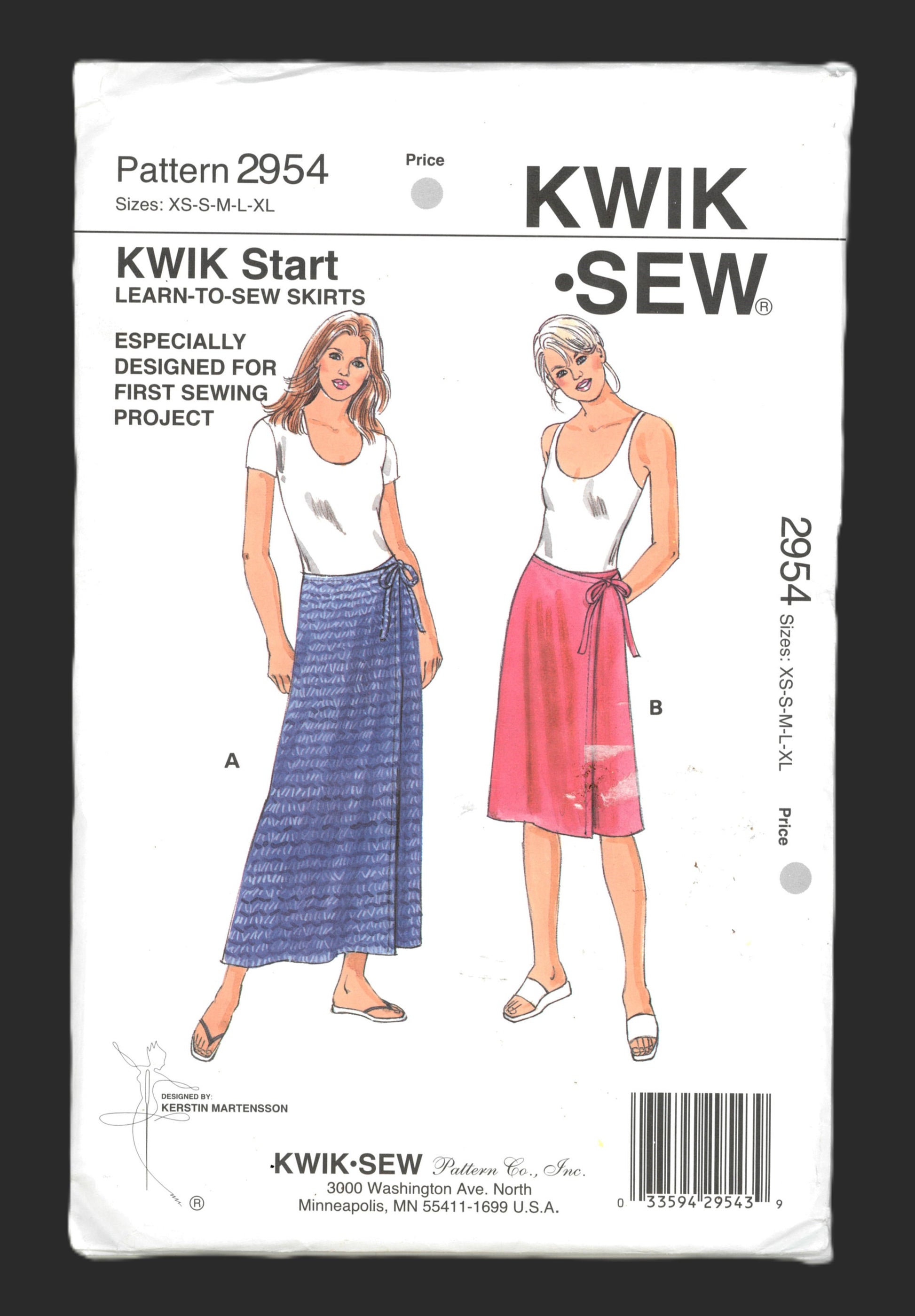 Kwik Sew 2954 Misses Learn to Sew Skirts Sewing Pattern - UNCUT - Size Xs S M L XL