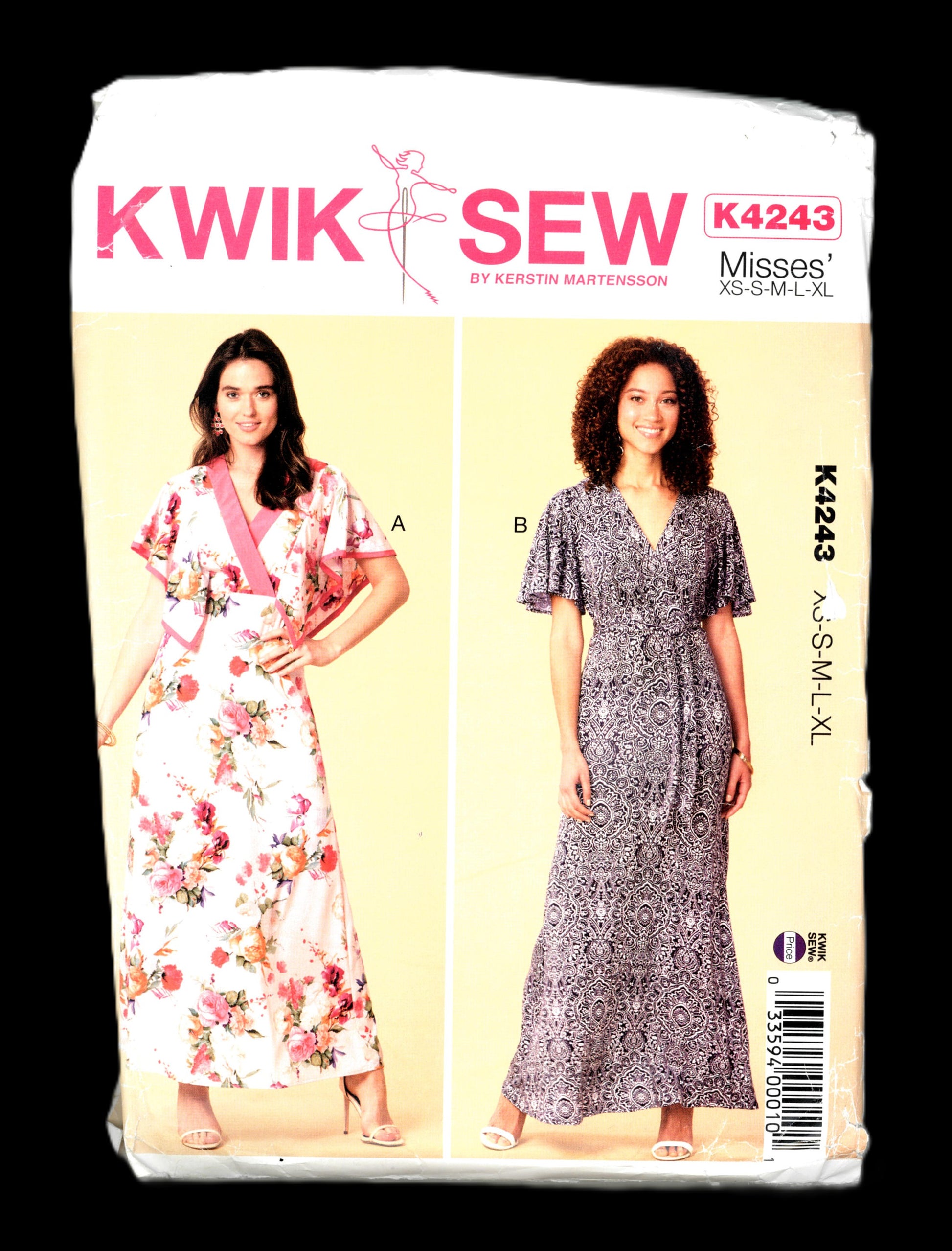 Kwik Sew 4243 Misses Dresses and Sash Sewing Pattern - UNCUT - Size Xs S M L XL