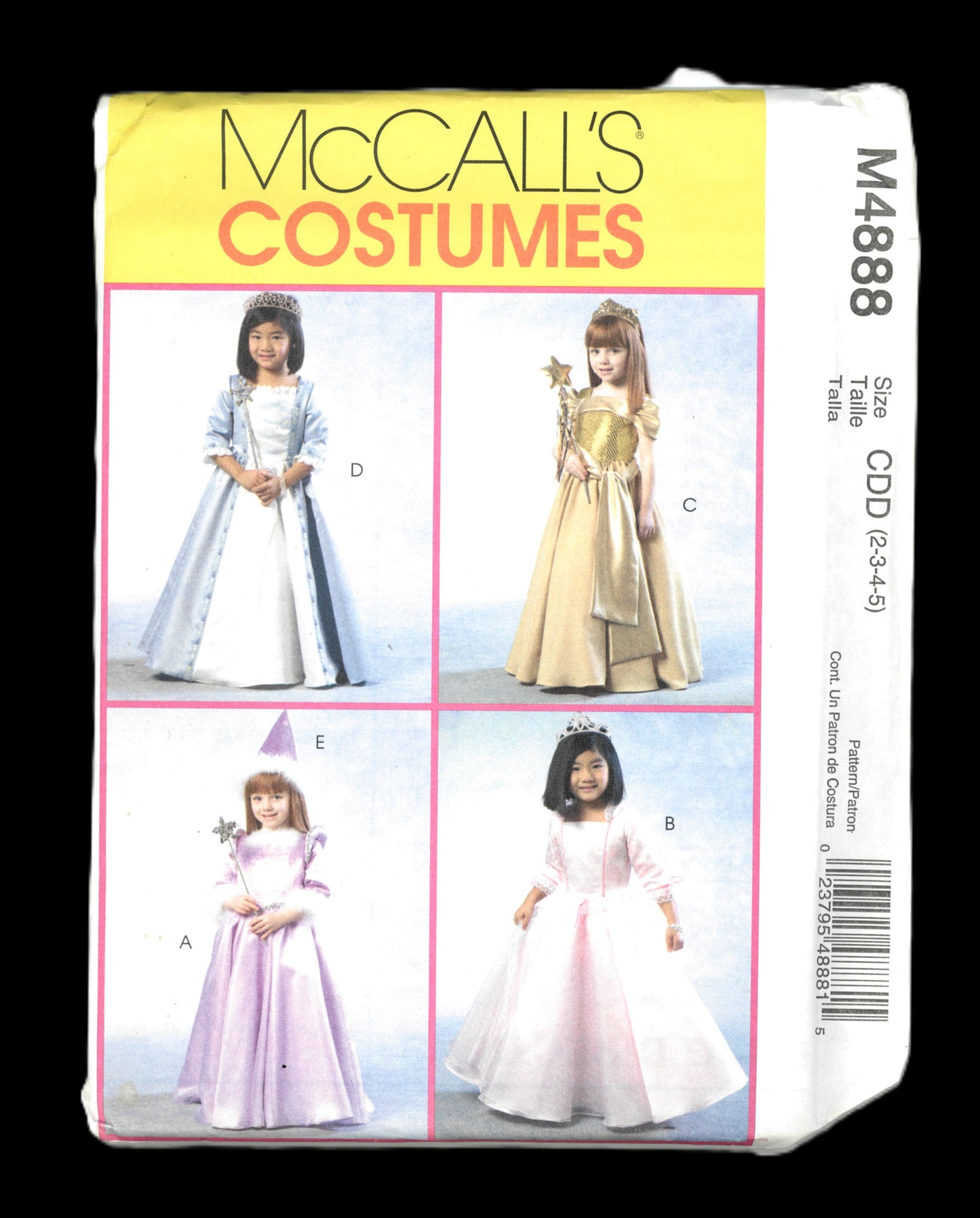 McCalls 4888 Children's Girls Princess Fairy Costume Sewing Pattern - UNCUT - Size 2 3 4 5