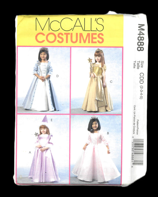 McCalls 4888 Children's Girls Princess Fairy Costume Sewing Pattern - UNCUT - Size 2 3 4 5