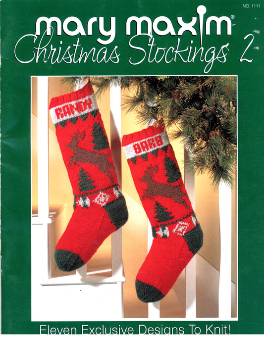 Mary Maxim Christmas Stockings 2 Eleven Exclusive Designs to Knit! Knitting Pattern Booklet
