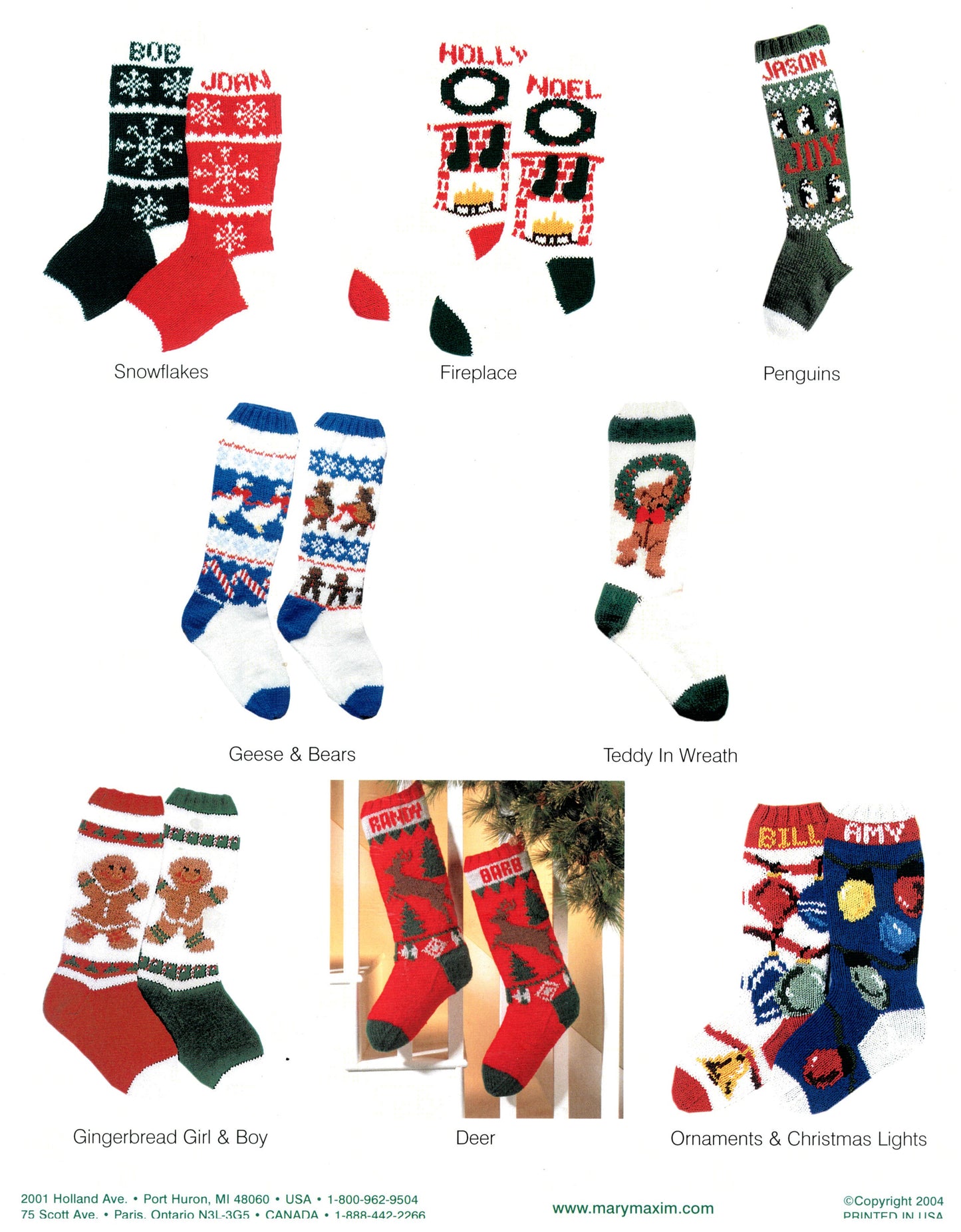 Mary Maxim Christmas Stockings 2 Eleven Exclusive Designs to Knit! Knitting Pattern Booklet