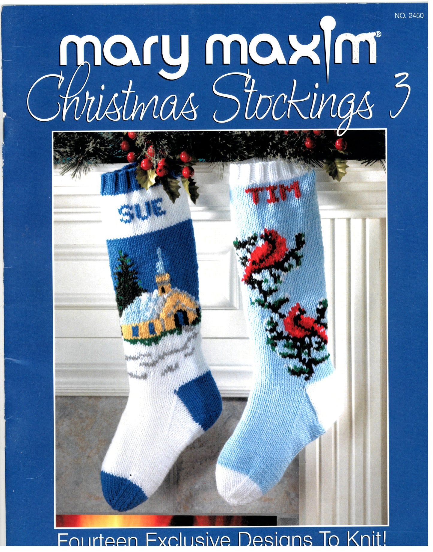 Mary Maxim Christmas Stockings 3 Fourteen Exclusive Designs to Knit! Knitting Pattern Booklet